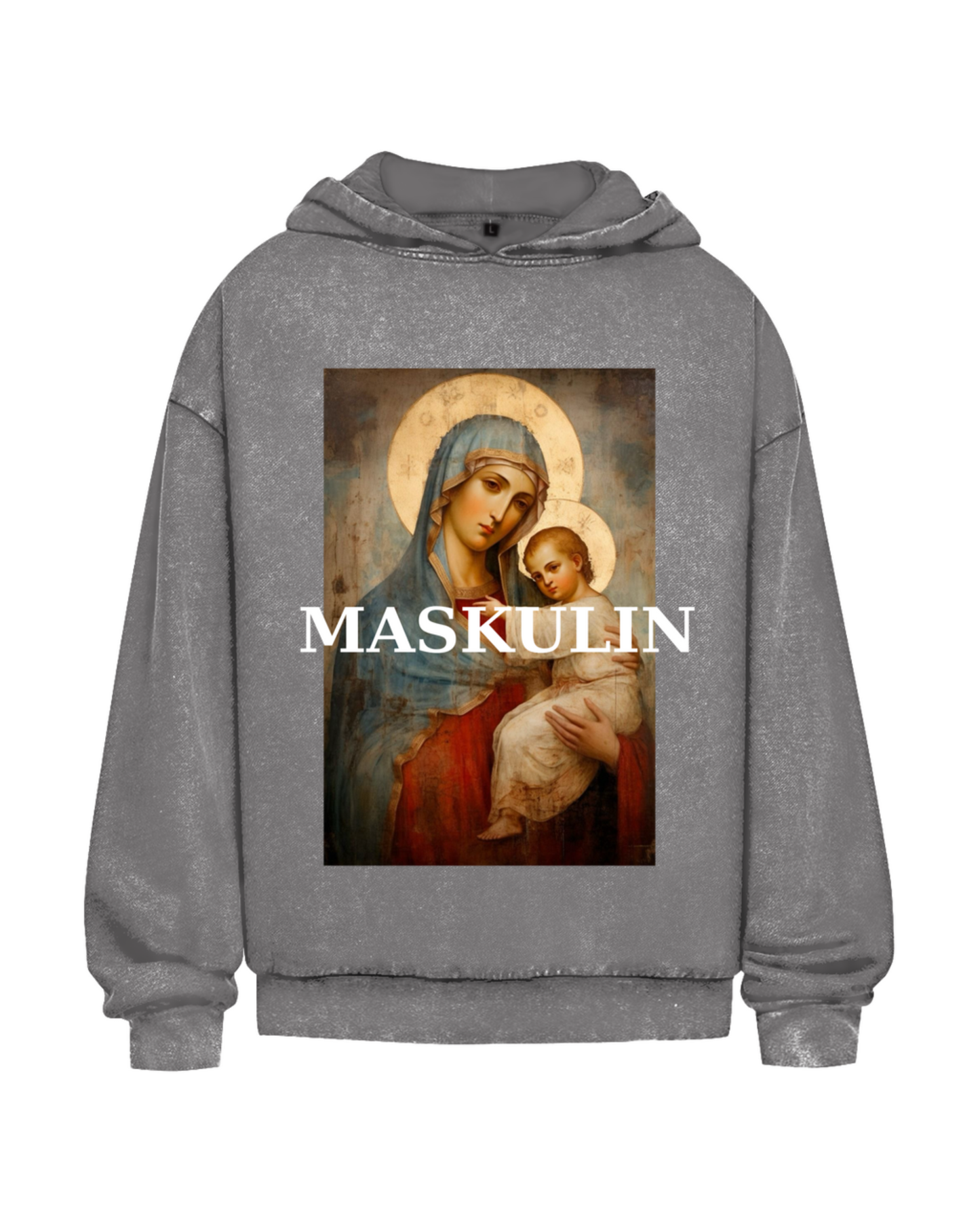 Masculine | Oversized washed hoodie (front print)