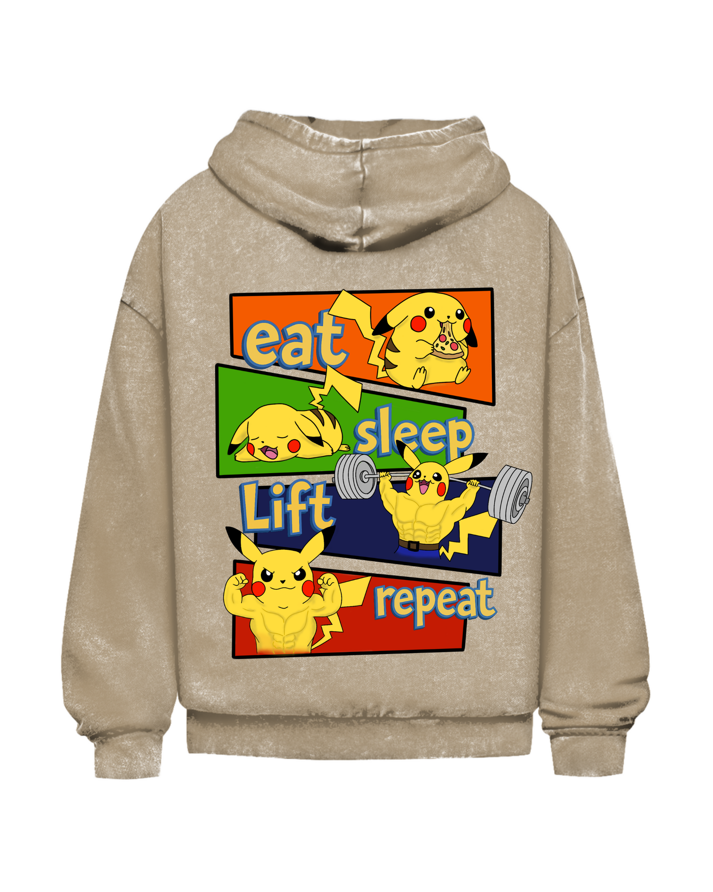 Eat Sleep Lift Repeat | Oversized washed hoodie