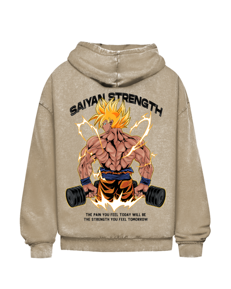 Saiyan Strength | Oversized washed hoodie