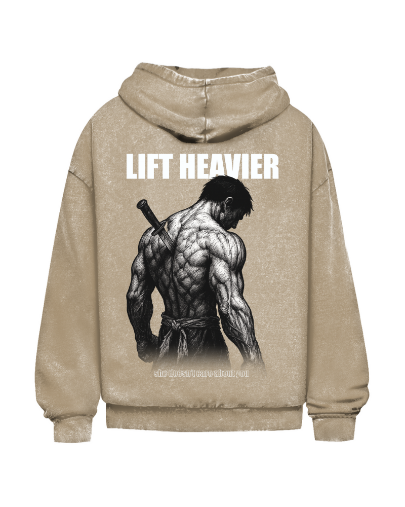 Lift Heavier | Oversized washed hoodie