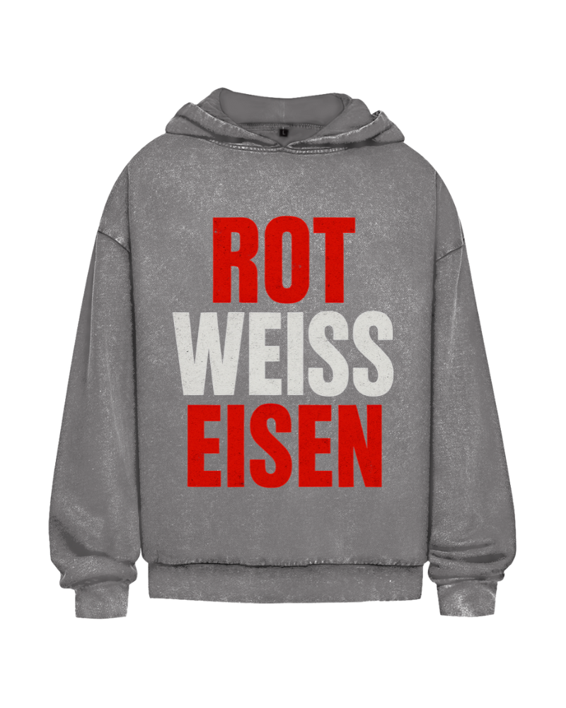 Red White Iron | Oversized washed hoodie