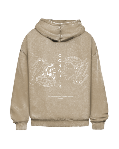 Conquer | Oversized washed hoodie