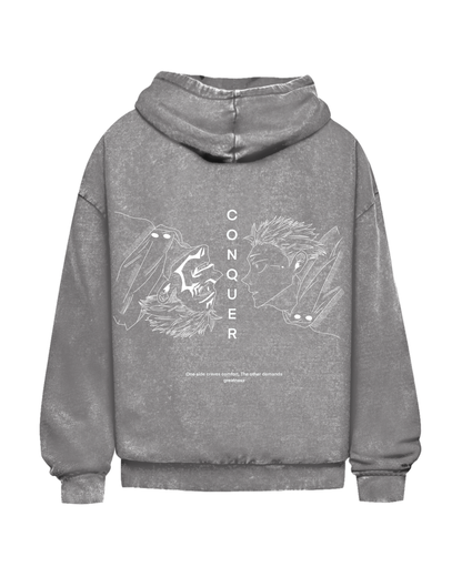Conquer | Oversized washed hoodie