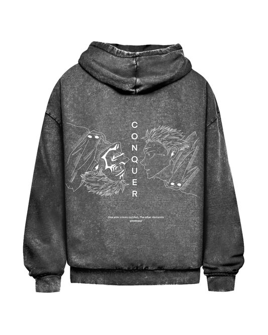 Conquer | Oversized washed hoodie