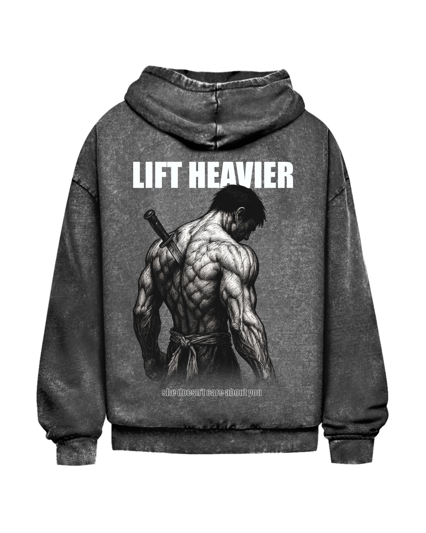 Lift Heavier | Oversized washed hoodie