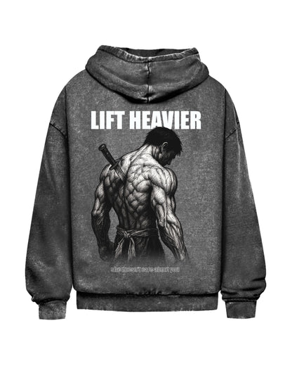 Lift Heavier | Oversized washed hoodie
