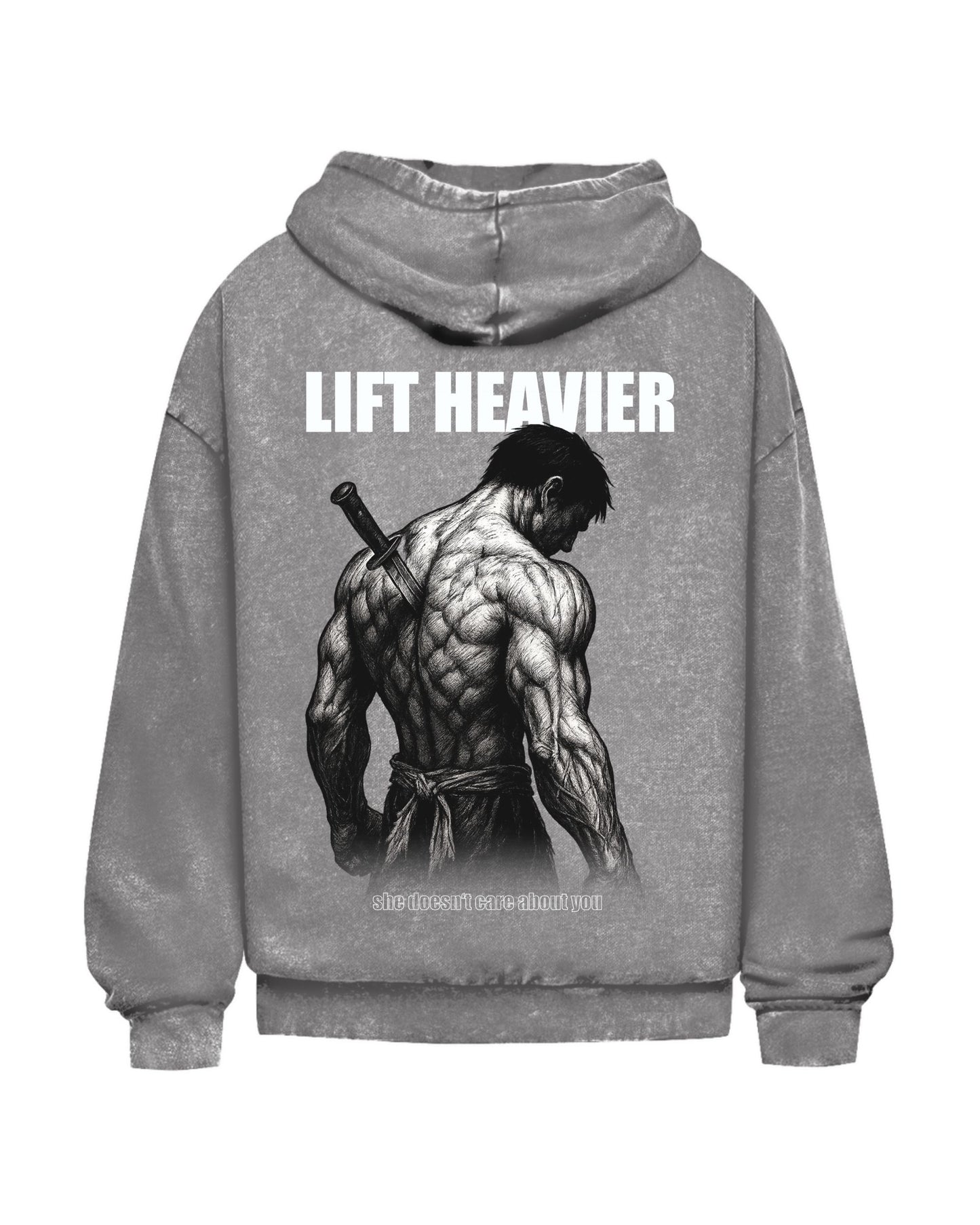 Lift Heavier | Oversized washed hoodie
