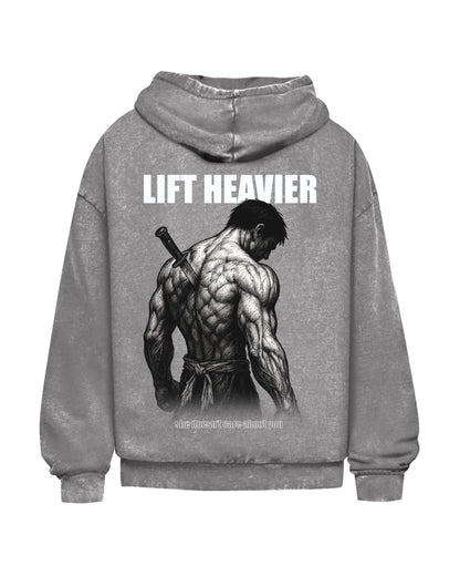 Lift Heavier | Oversized washed hoodie