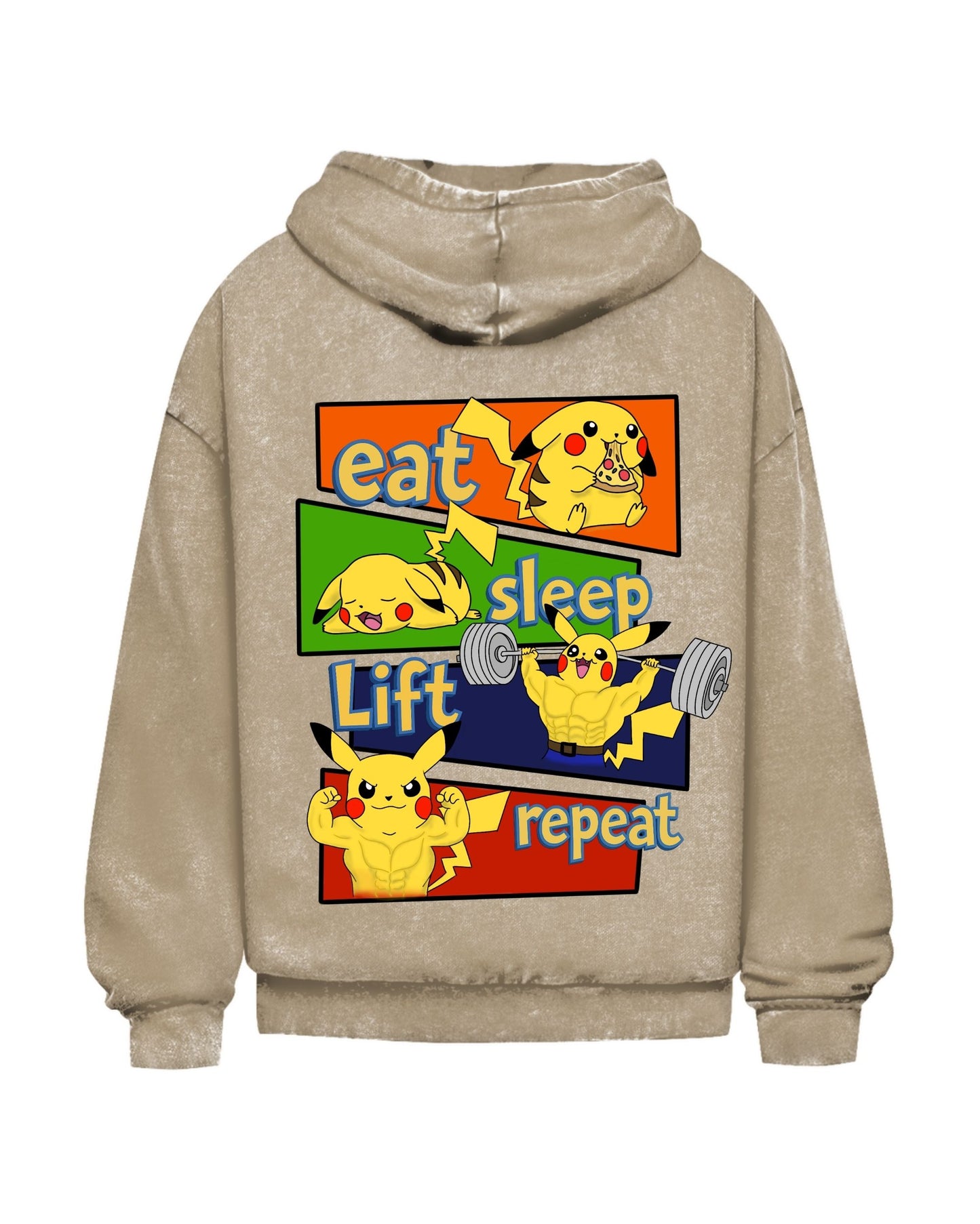 Eat Sleep Lift Repeat | Oversized washed hoodie