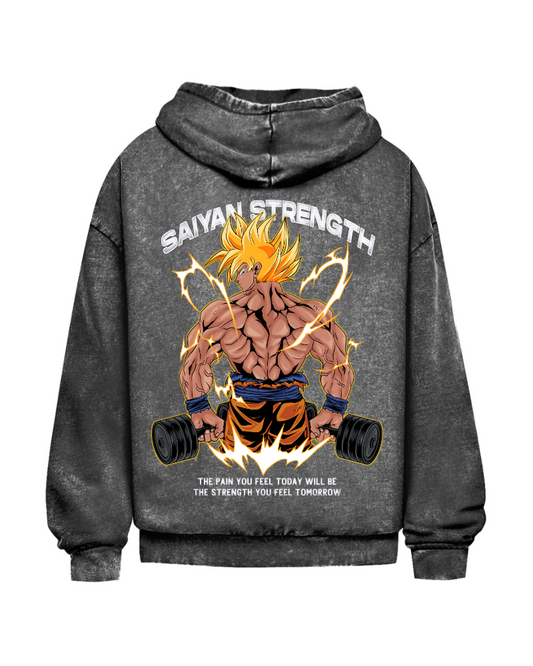 Saiyan Strength | Oversized washed hoodie