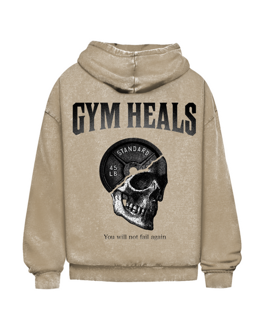 Gym Heals | Oversized Washed Hoodie