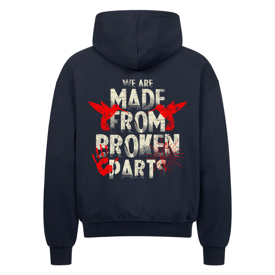 Broken Parts | Oversized Zipper Hoodie - Hoodie von MarketPrint | bulkozen | SKU: 37Y6TG0Q