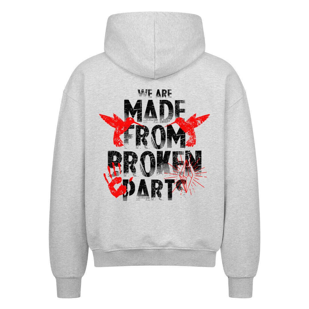 Broken Parts | Oversized Zipper Hoodie - Hoodie von MarketPrint | bulkozen | SKU: AJUN1M9X