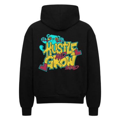 Hustle and Grow | Oversized Zipper Hoodie - Hoodie von MarketPrint | bulkozen | SKU: L1L2J2F6