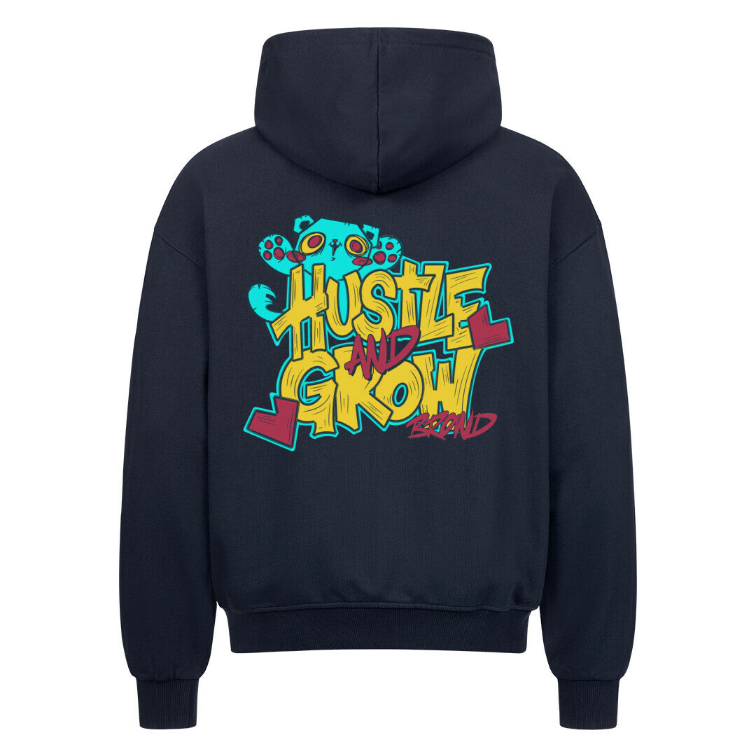 Hustle and Grow | Oversized Zipper Hoodie - Hoodie von MarketPrint | bulkozen | SKU: Q75OQLXR