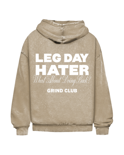Leg Day Hater | Oversized washed hoodie