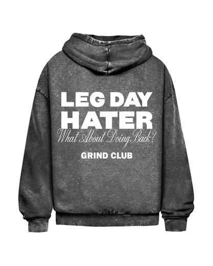 Leg Day Hater | Oversized washed hoodie