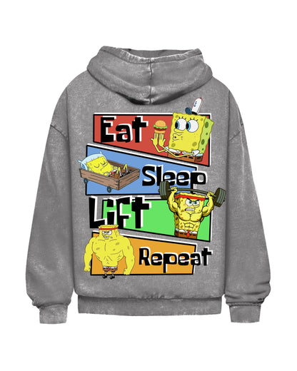 Eat Sleep Lift Repeat 3.0 | Oversized Washed Hoodie