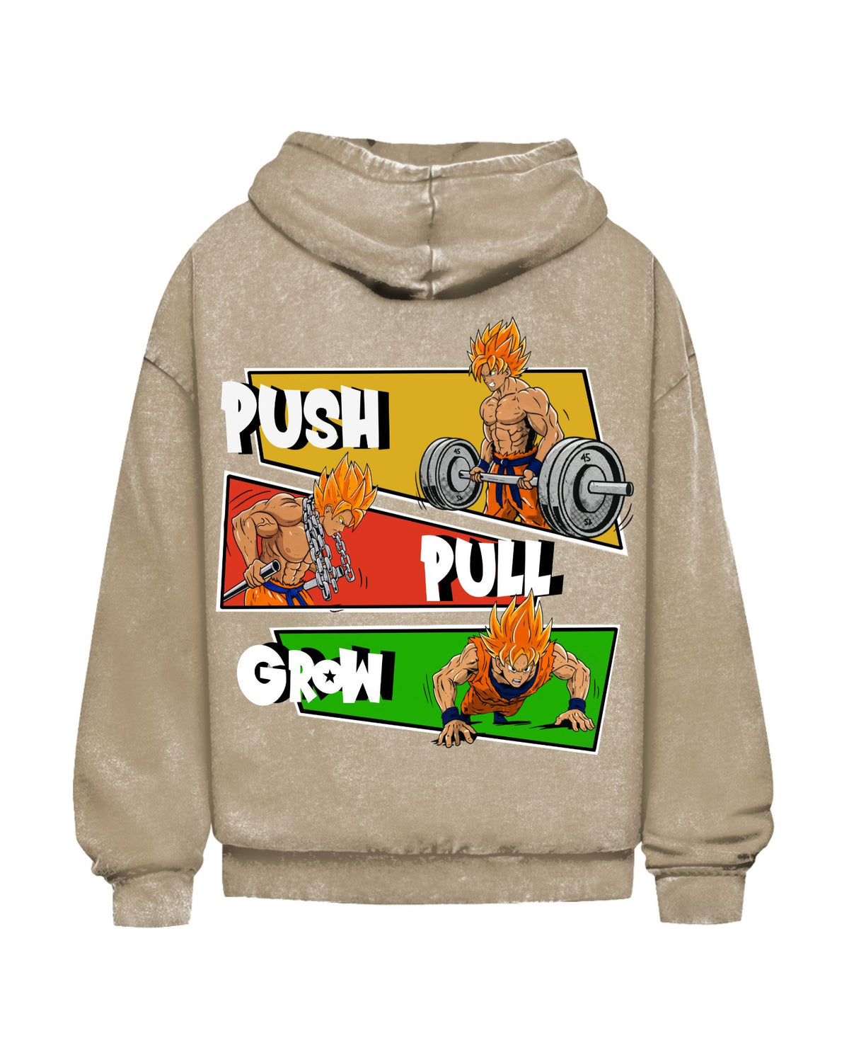Push Pull Grow | Oversized Washed Hoodie