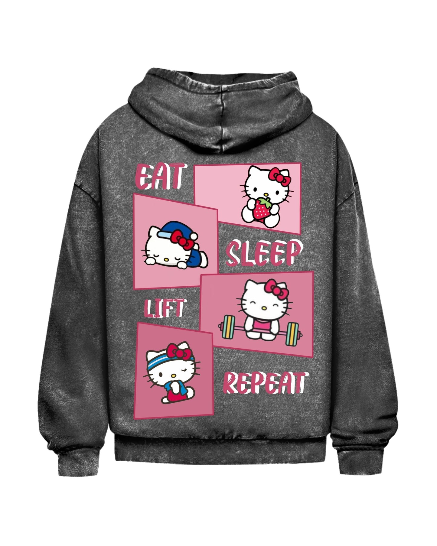 Eat Sleep Lift Repeat 3.0 | Oversized Washed Hoodie