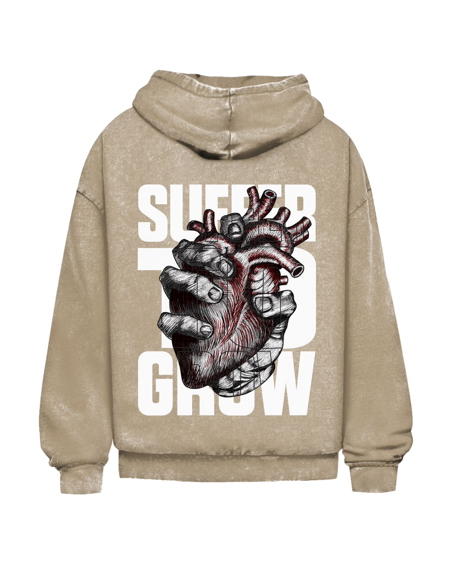 Suffer To Grow | Oversized washed hoodie