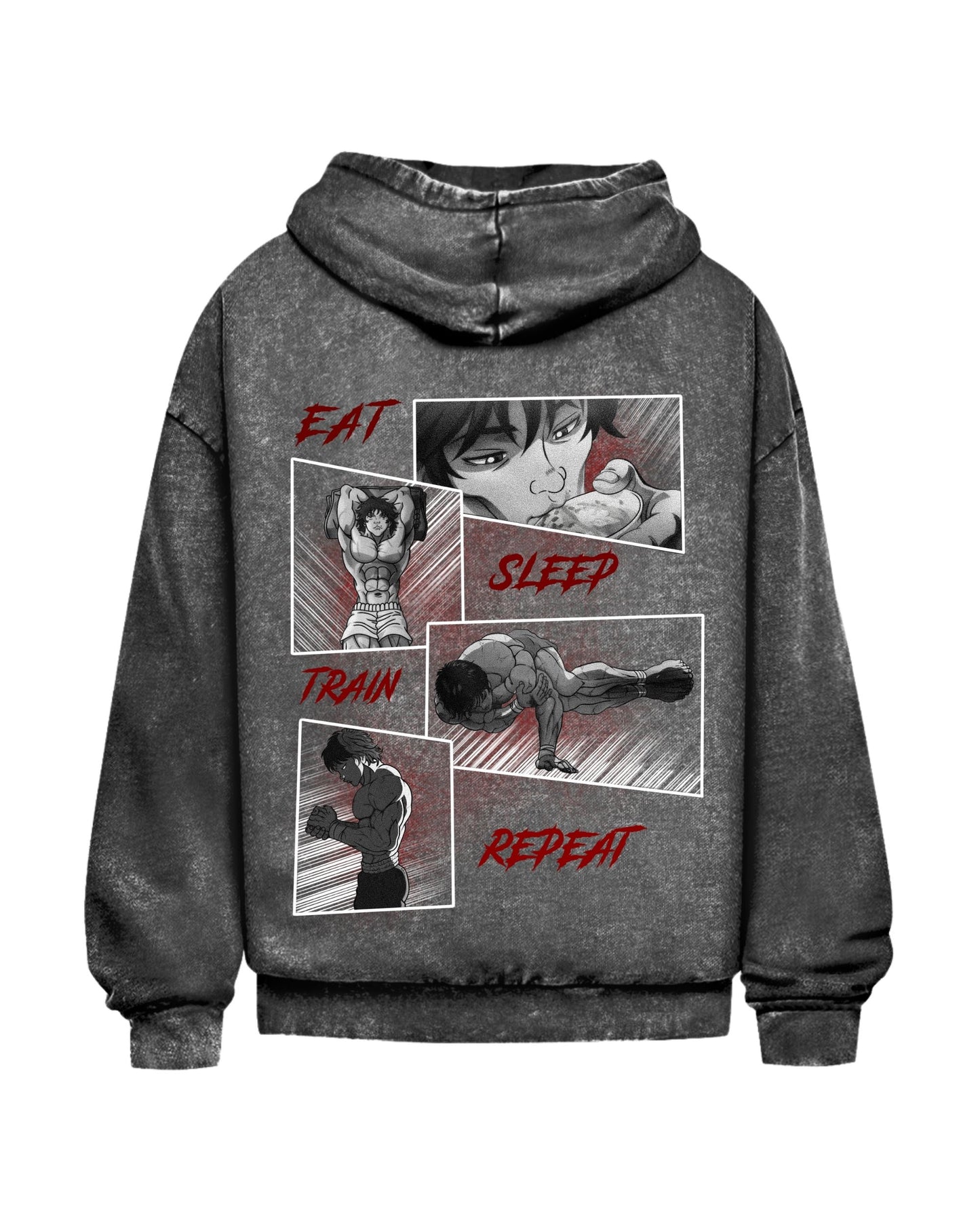 Eat Sleep Train Repeat | Oversized washed hoodie