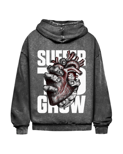 Suffer To Grow | Oversized washed hoodie