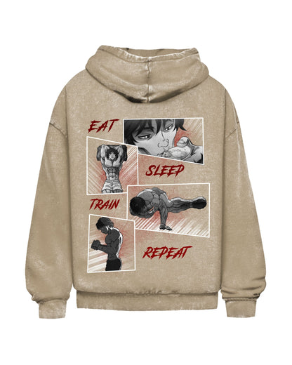 Eat Sleep Train Repeat | Oversized washed hoodie