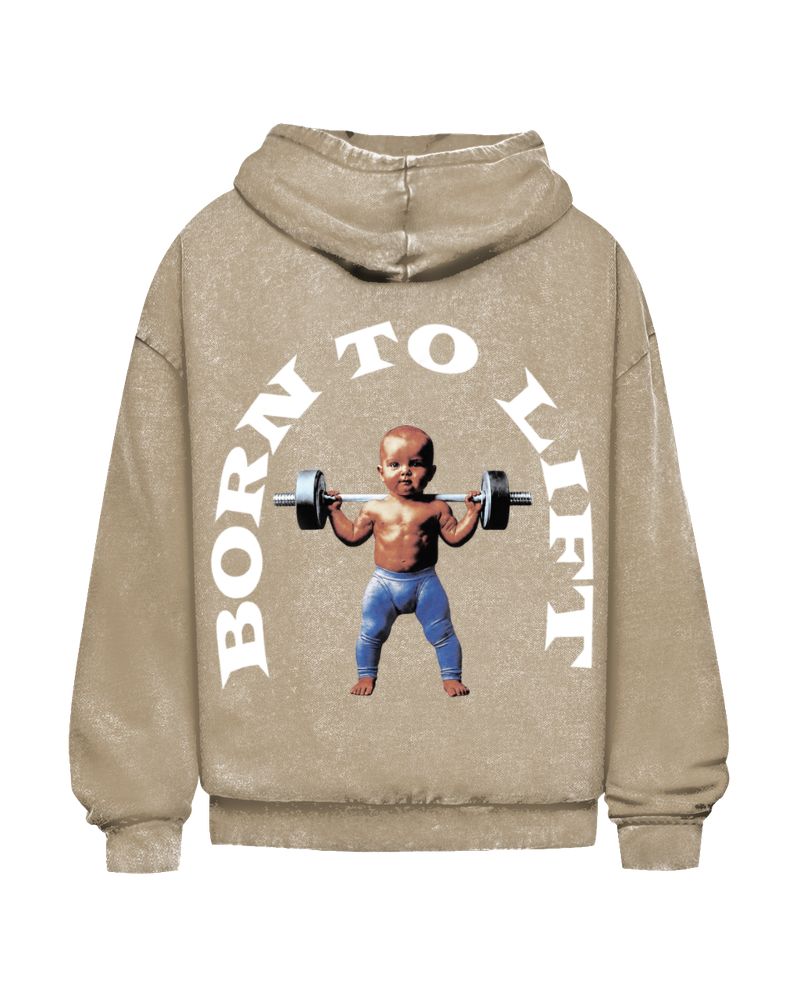 Born To Lift | Oversized Washed Hoodie