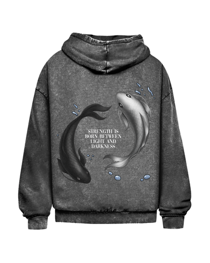 Light And Darkness | Oversized washed hoodie