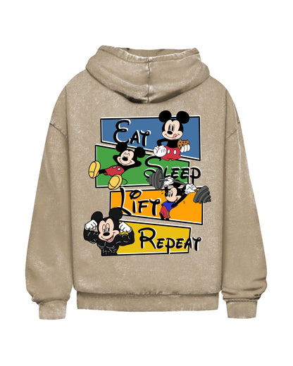 Eat Sleep Lift Repeat 2.0 | Oversized washed hoodie