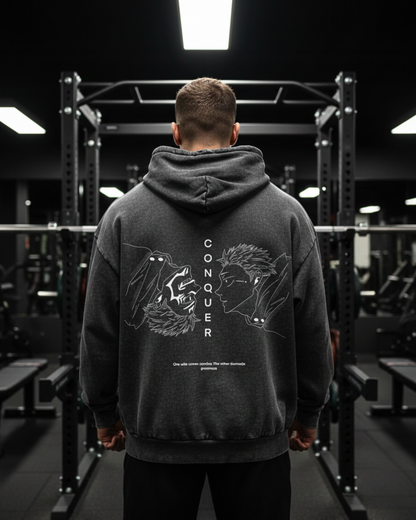 Conquer | Oversized washed hoodie