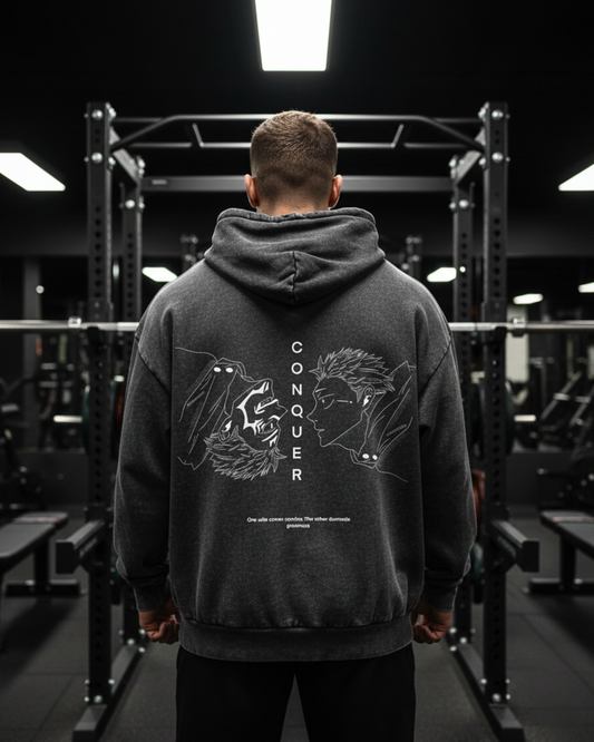 Conquer | Oversized washed hoodie