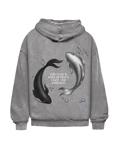 Light And Darkness | Oversized washed hoodie