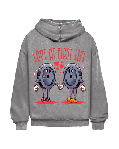 Love At First Lift | Oversized washed hoodie