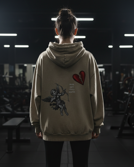 Broken Hearts | Oversized washed hoodie