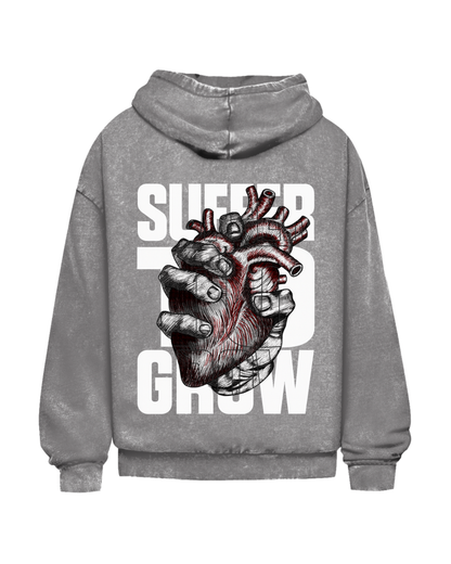 Suffer To Grow | Oversized washed hoodie