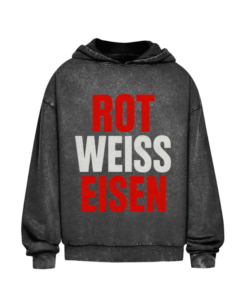 Red White Iron | Oversized washed hoodie