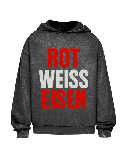 Red White Iron | Oversized washed hoodie