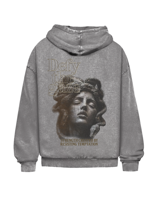 Defy The Gaze | Oversized washed hoodie