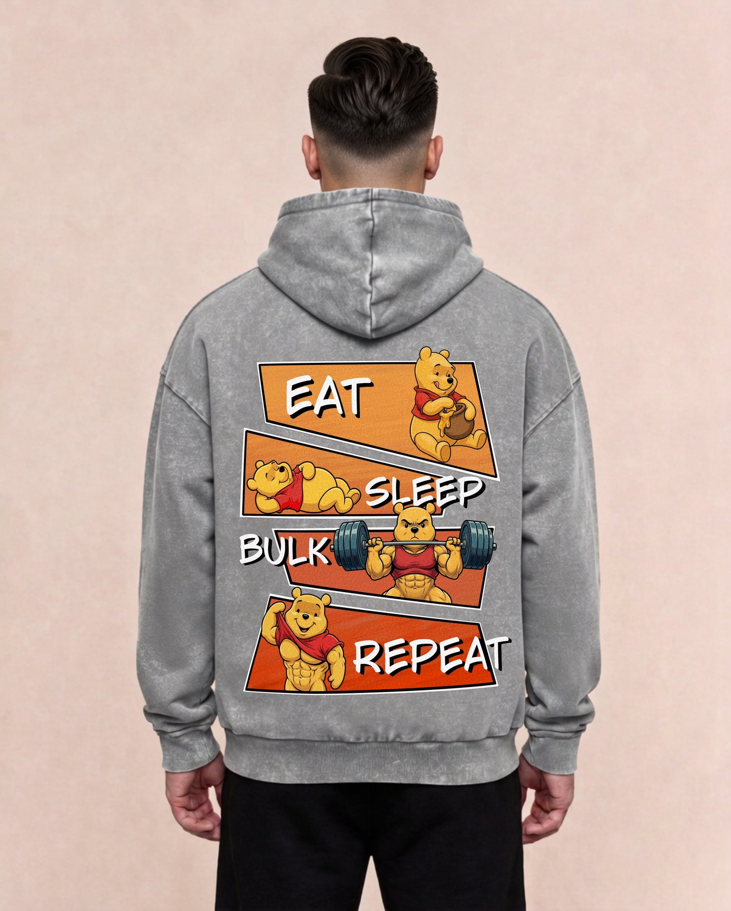 Eat Sleep Bulk Repeat | Oversized Washed Hoodie