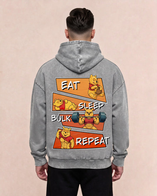 Eat Sleep Bulk Repeat | Oversized Washed Hoodie