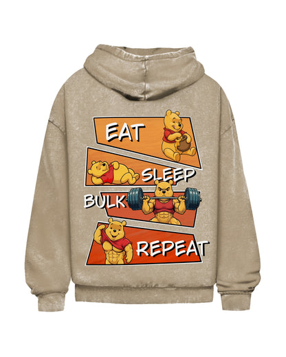 Eat Sleep Bulk Repeat | Oversized Washed Hoodie