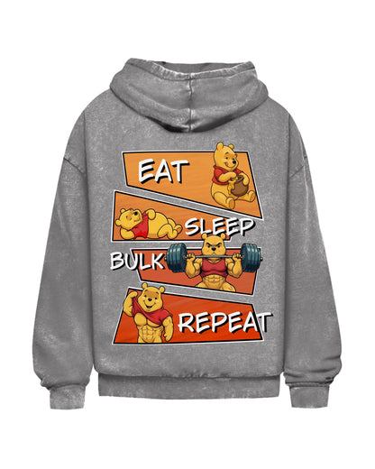 Eat Sleep Bulk Repeat | Oversized Washed Hoodie