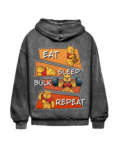 Eat Sleep Bulk Repeat | Oversized Washed Hoodie