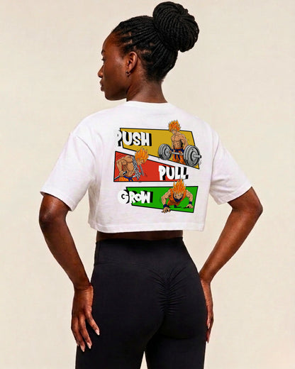 Push Pull Grow | Oversized Crop Top