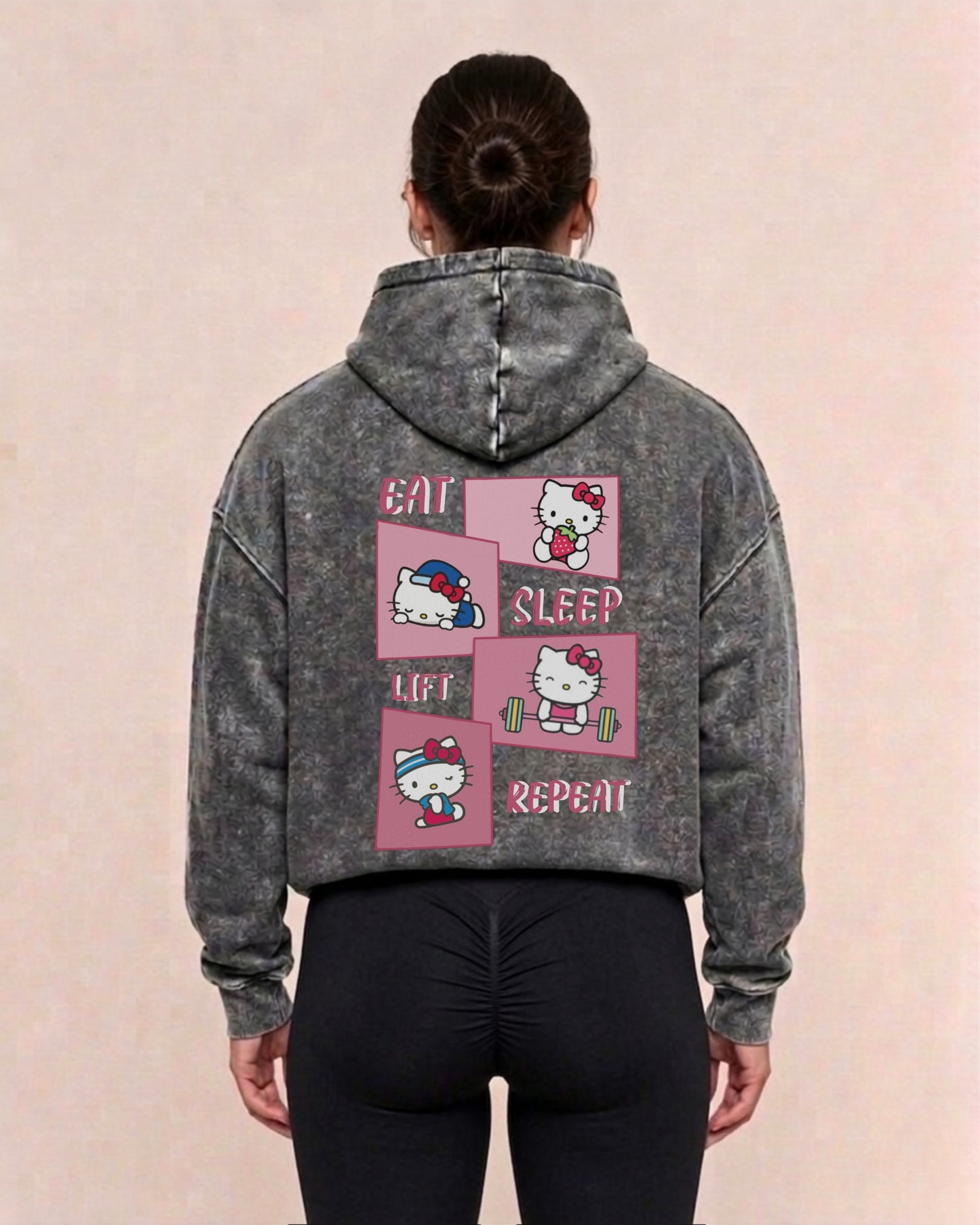 Eat Sleep Lift Repeat 3.0 | Oversized Washed Hoodie