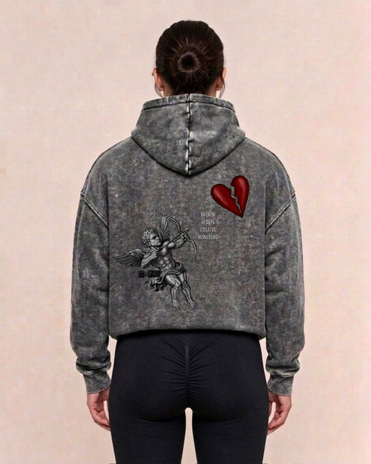 Broken Hearts | Oversized washed hoodie