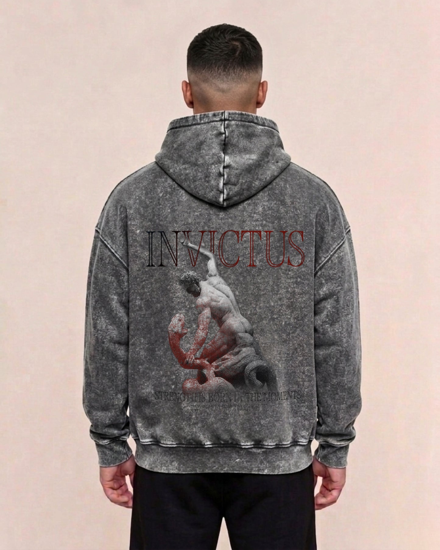 Invictus | Oversized washed hoodie