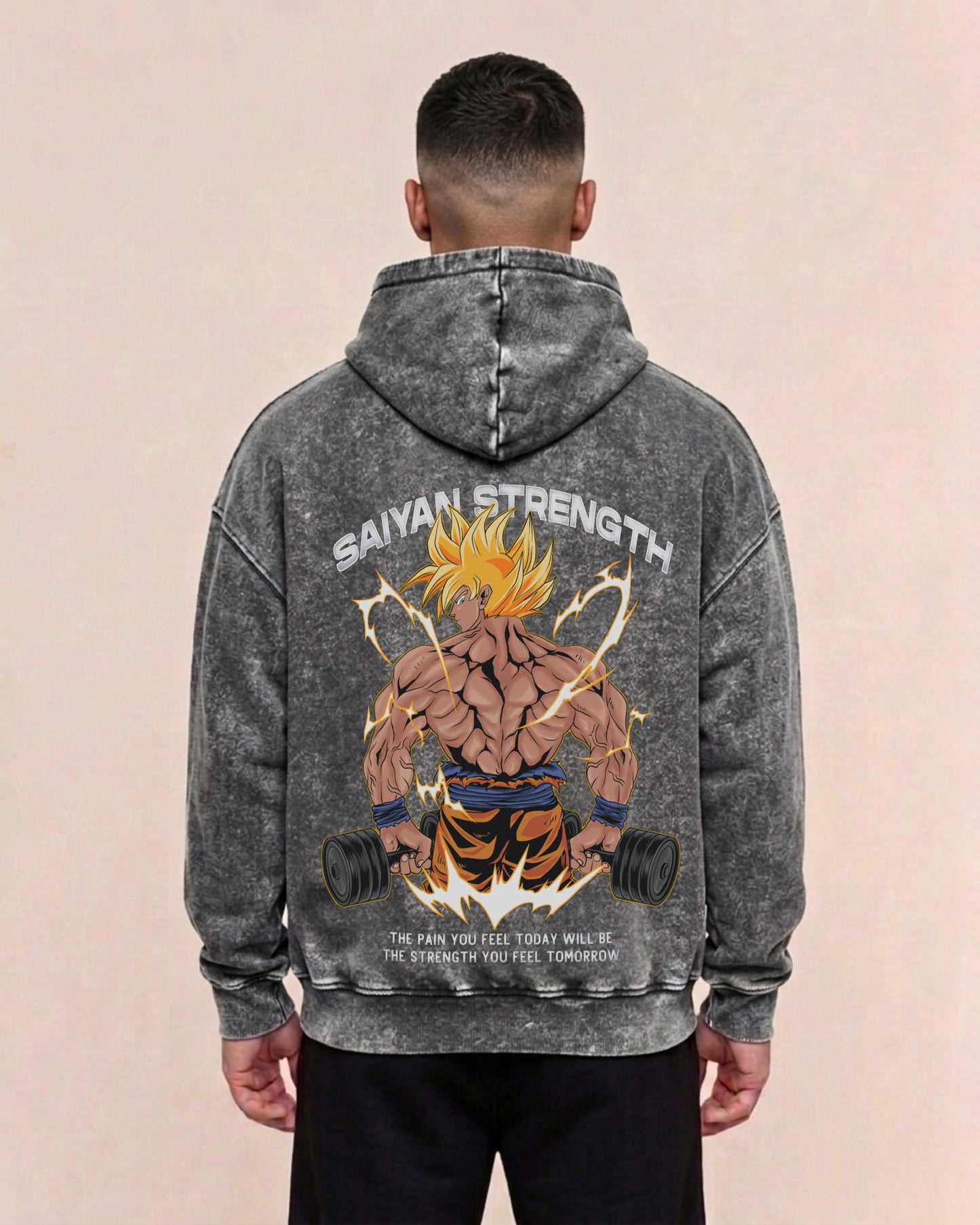Saiyan Strength | Oversized washed hoodie